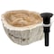 Novatto Fossil Wood Vessel Sink and Matte Black Umbrella Drain NOSV-FWMB - alternate 1